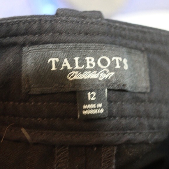Talbots Black Cargo Pants Career Work Uniform Stretch Cotton Blend Size 12 - Picture 9 of 9